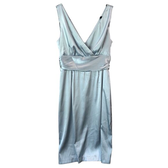 Eliza J Womens Dress Size 10 Sky Blue Satin Cinched Waist - Picture 1 of 4
